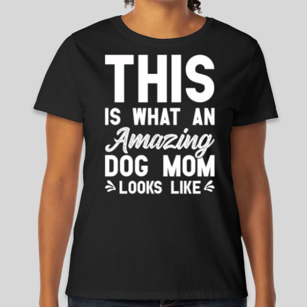 Show off Your Love for Your Pup with Our Women's Dog Mom T-Shirt!